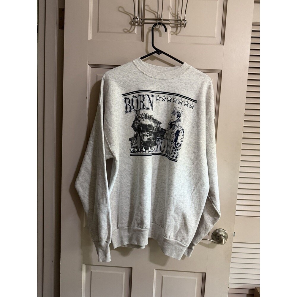 Men’s Born To Ride Pullover Sweatshirt Size XL Mt. Rainier R. R. Dining Co. Elbe